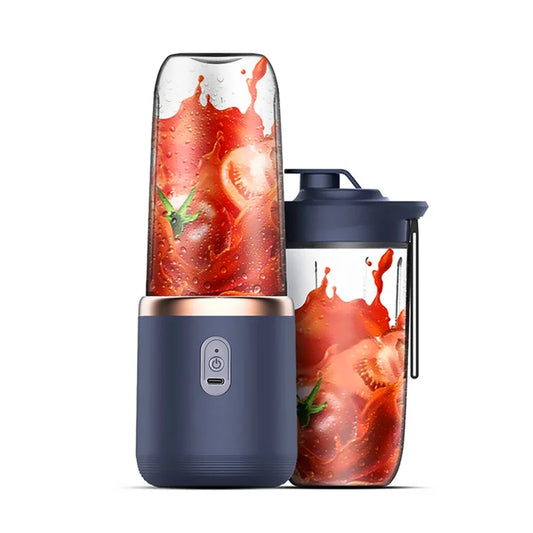 Portable Juicer Cup – 6-Blade USB Rechargeable Blender, 2 Cups