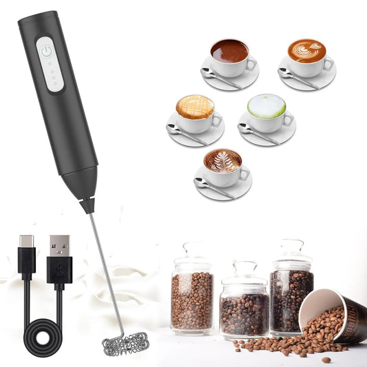 Mini Electric Milk Frother – USB Rechargeable, 3 Speeds