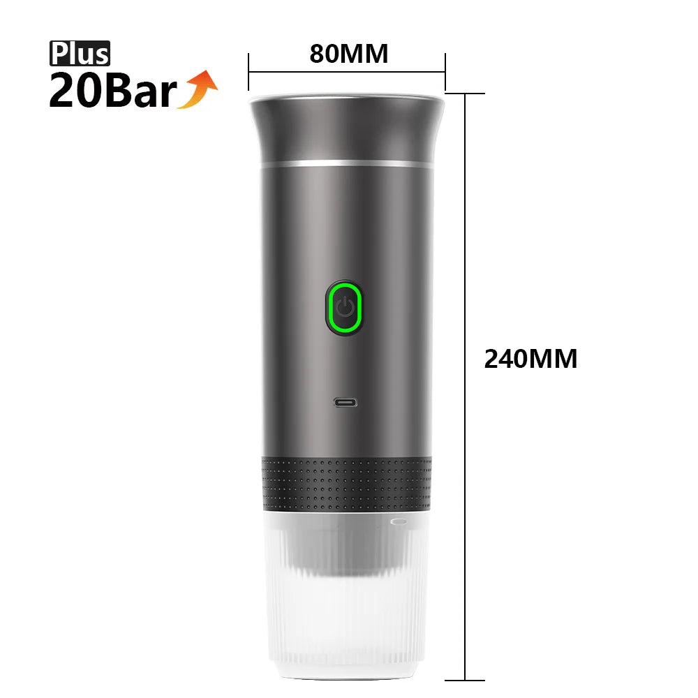 Wireless Portable Espresso Machine – 3-in-1 Coffee Maker, 20 Bar