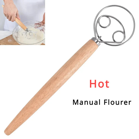 Stainless Steel Danish Dough Whisk – Bread Dough Mixer & Hand Blender for Baking