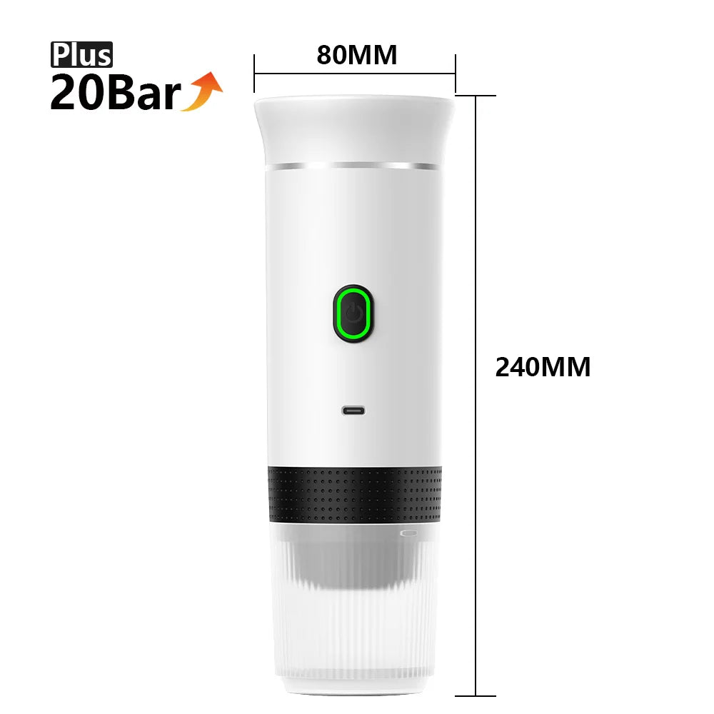 Wireless Portable Espresso Machine – 3-in-1 Coffee Maker, 20 Bar