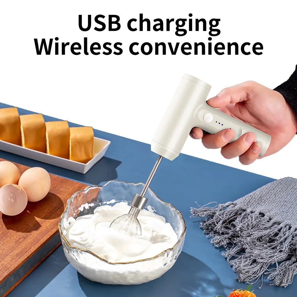 Wireless Electric Hand Mixer – Cordless 3-Speed Egg Beater