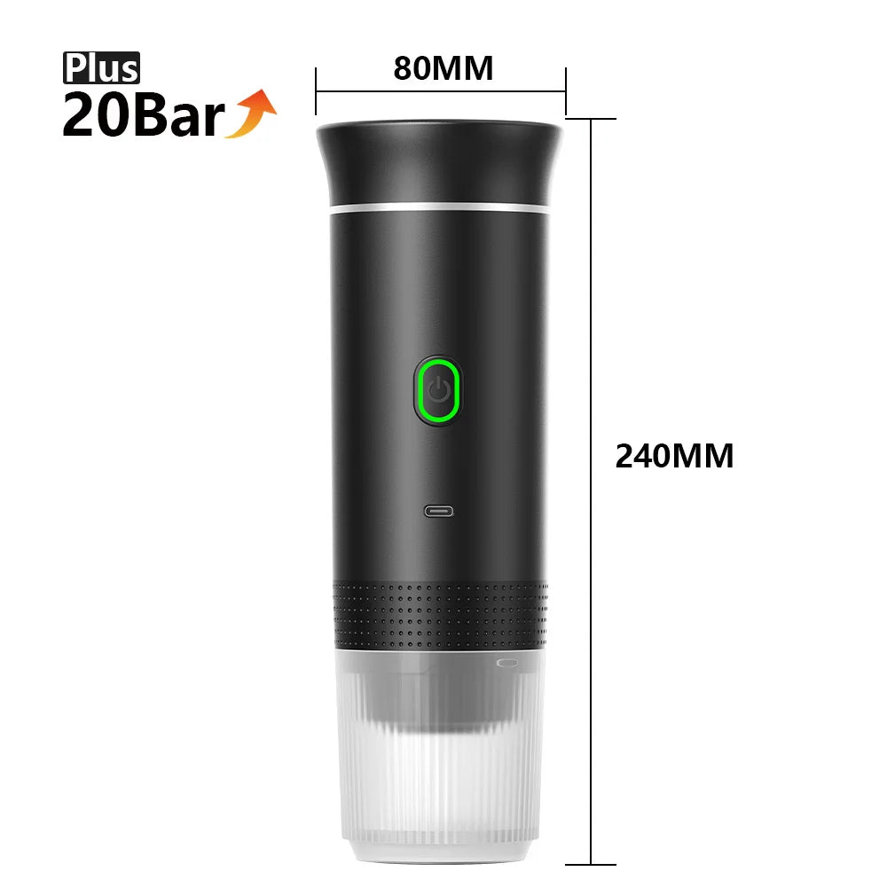 Wireless Portable Espresso Machine – 3-in-1 Coffee Maker, 20 Bar
