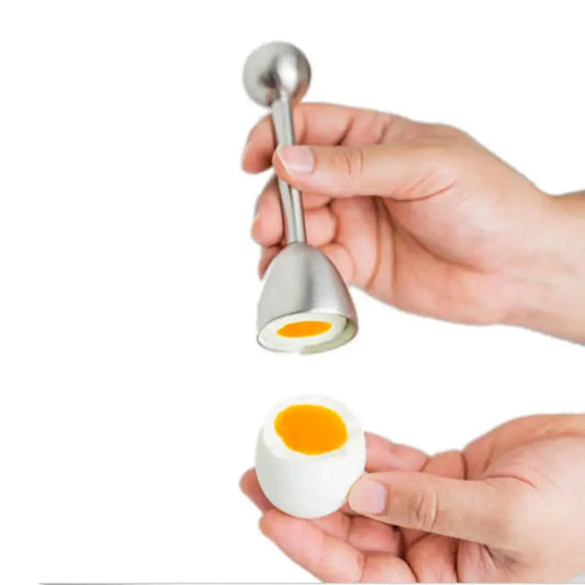 Stainless Steel Egg Topper & Shell Opener – Boiled Egg Cutter for Easy Egg Opening